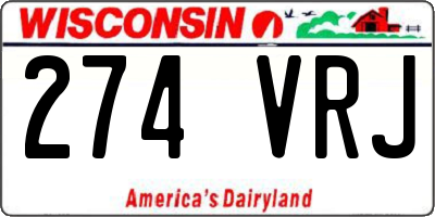 WI license plate 274VRJ