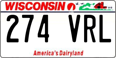 WI license plate 274VRL