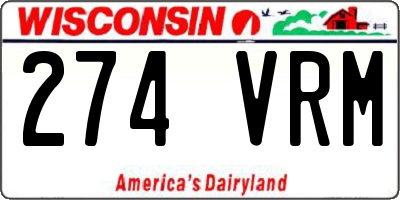 WI license plate 274VRM