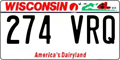 WI license plate 274VRQ