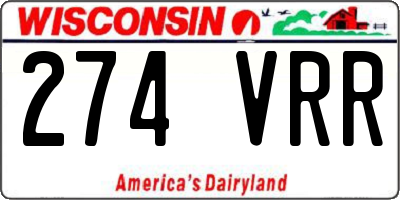 WI license plate 274VRR