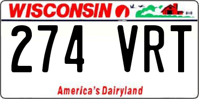 WI license plate 274VRT