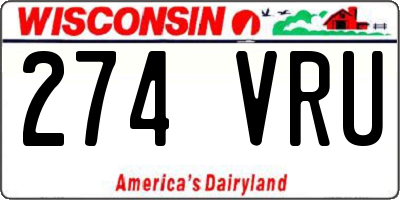 WI license plate 274VRU