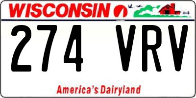 WI license plate 274VRV
