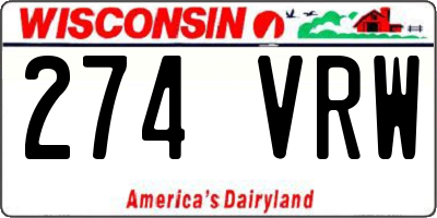 WI license plate 274VRW