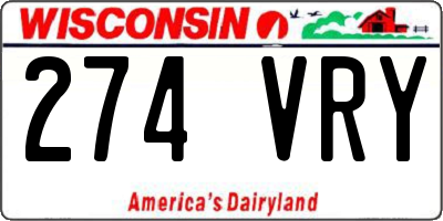 WI license plate 274VRY