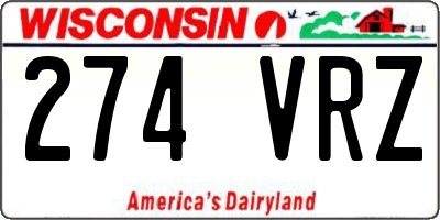 WI license plate 274VRZ