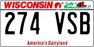 WI license plate 274VSB