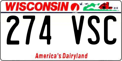 WI license plate 274VSC