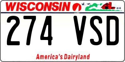 WI license plate 274VSD