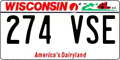 WI license plate 274VSE
