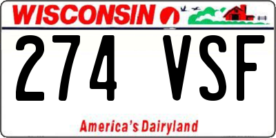 WI license plate 274VSF