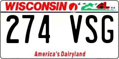 WI license plate 274VSG