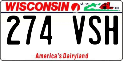 WI license plate 274VSH