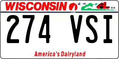 WI license plate 274VSI