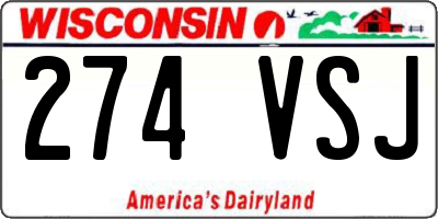 WI license plate 274VSJ
