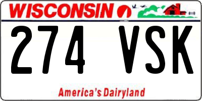 WI license plate 274VSK