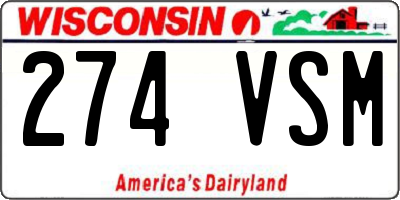 WI license plate 274VSM