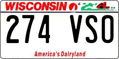 WI license plate 274VSO