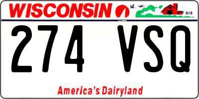WI license plate 274VSQ