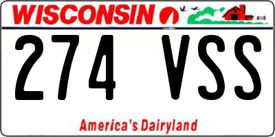WI license plate 274VSS