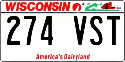 WI license plate 274VST