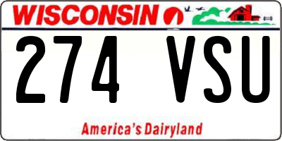 WI license plate 274VSU