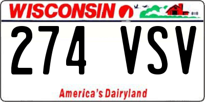 WI license plate 274VSV