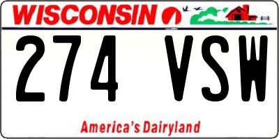 WI license plate 274VSW