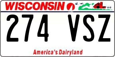 WI license plate 274VSZ