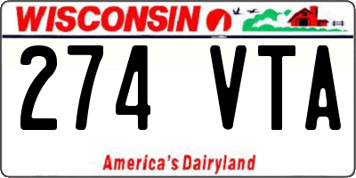WI license plate 274VTA