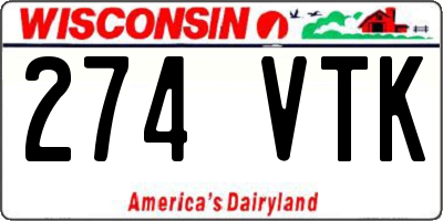 WI license plate 274VTK