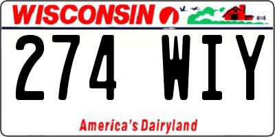 WI license plate 274WIY
