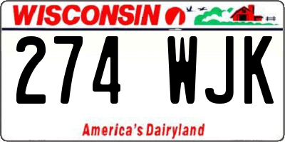 WI license plate 274WJK