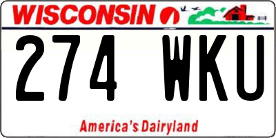WI license plate 274WKU