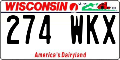WI license plate 274WKX