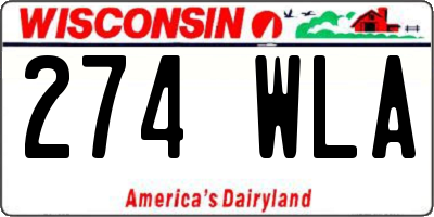 WI license plate 274WLA