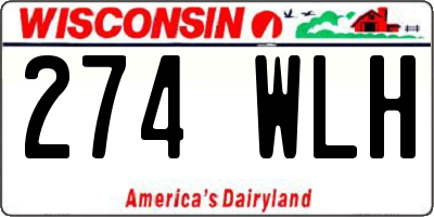 WI license plate 274WLH
