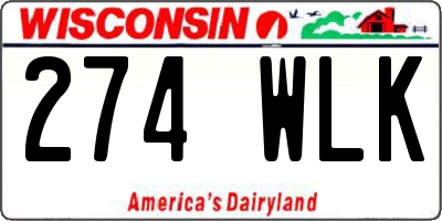 WI license plate 274WLK