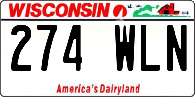 WI license plate 274WLN