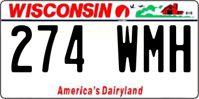 WI license plate 274WMH