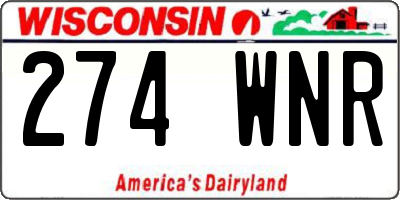 WI license plate 274WNR