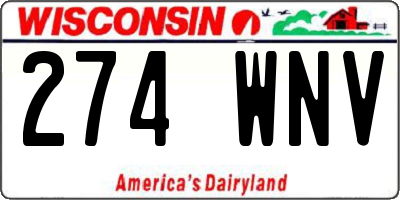 WI license plate 274WNV