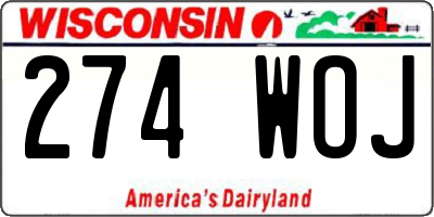 WI license plate 274WOJ