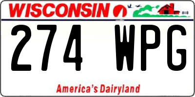 WI license plate 274WPG