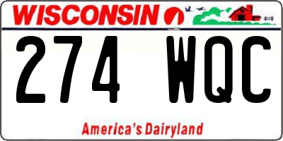WI license plate 274WQC