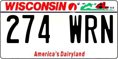 WI license plate 274WRN