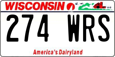 WI license plate 274WRS