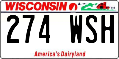 WI license plate 274WSH