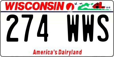 WI license plate 274WWS